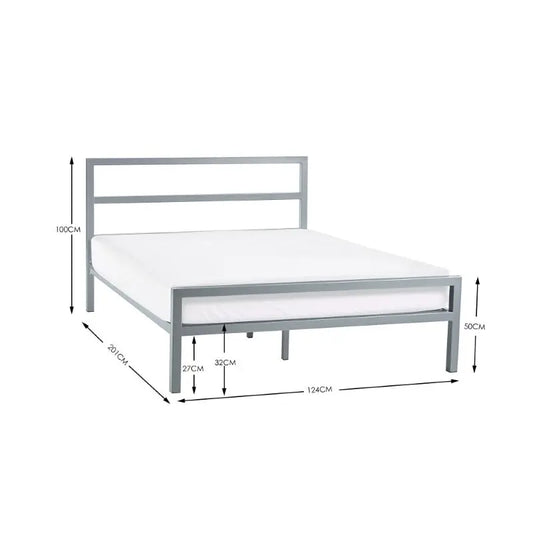 Soto Metal Bed 120Cm - Silver Luxepalace
