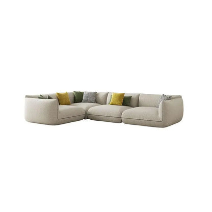 TOFU Agnes Three Seater Corner Sofa, Suede, Modular Sofa Luxepalace.co.uk
