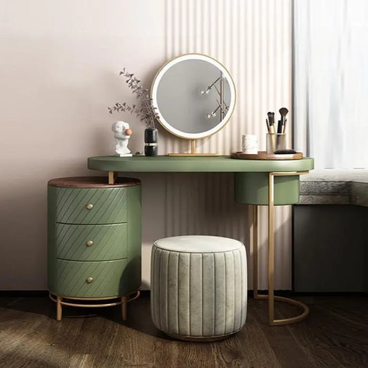 Tandy Dressing Table With LED Mirror, Green With Small Dent On One Side For Display Luxepalace.co.uk