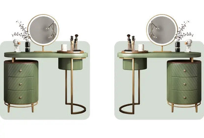 Tandy Dressing Table With LED Mirror, Green With Small Dent On One Side For Display Luxepalace.co.uk