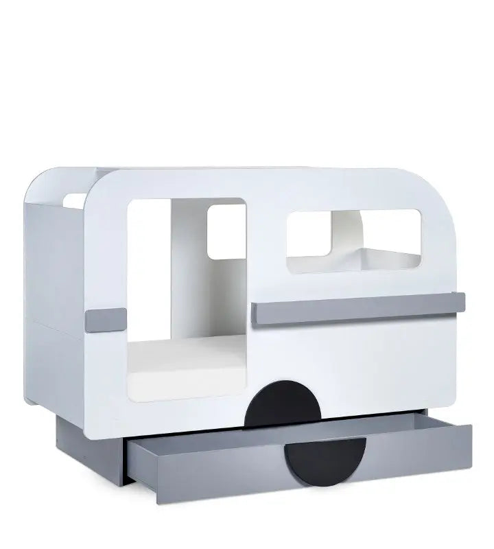 Tourer Caravan Bed - Vapor Grey And White Luxepalace