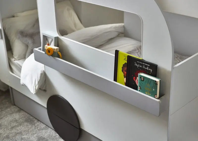 Tourer Caravan Bed - Vapor Grey And White Luxepalace