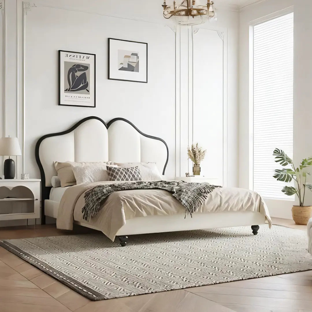 Tracy Cream King Size / Super King Size Bed, Cream Luxepalace.co.uk