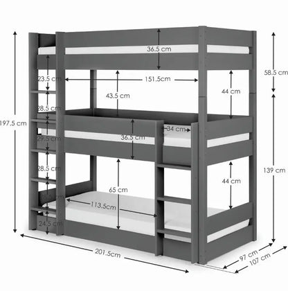 Trio Bunk - Anthracite Luxepalace