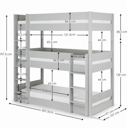 Trio Bunk - Dove Grey Luxepalace
