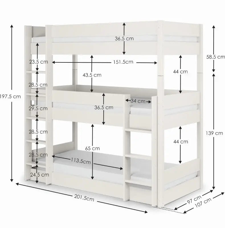 Trio Bunk - Surf White Luxepalace
