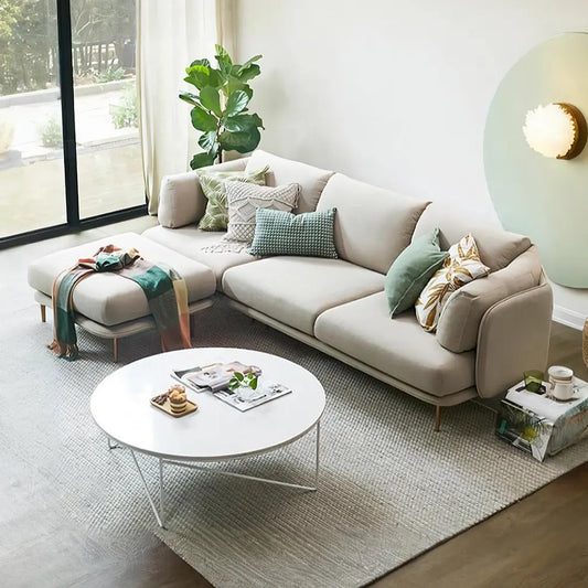 U182 Two Seater, Three Seater, Four Seater Corner Sofa, Off-White Cotton Linen Luxepalace.co.uk