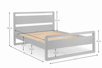 Venice 135cm Double Bed - Dove Grey Luxepalace