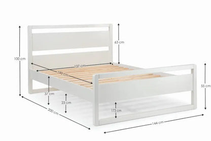 Venice 135cm Double Bed - Surf White Luxepalace
