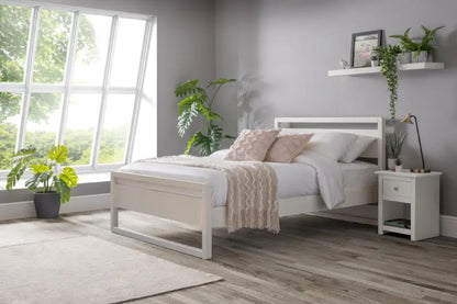Venice 135cm Double Bed - Surf White Luxepalace