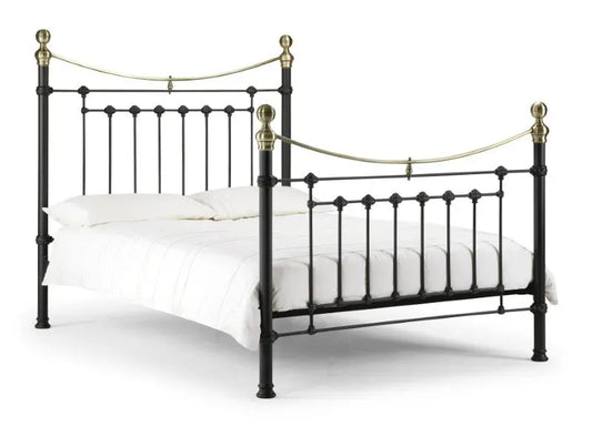 Victoria 135cm Double Bed - Satin Black Luxepalace