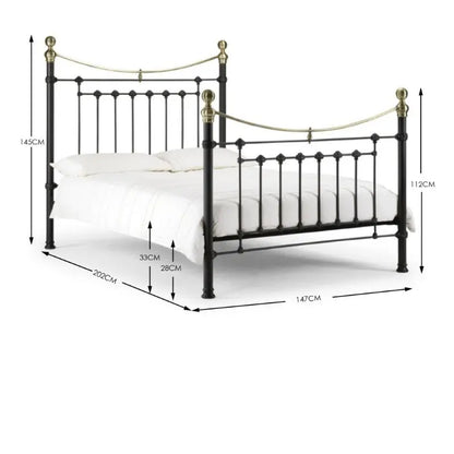 Victoria 135cm Double Bed - Satin Black Luxepalace