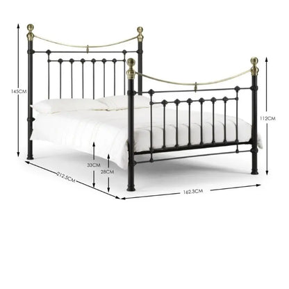 Victoria 150cm King Bed - Satin Black Luxepalace