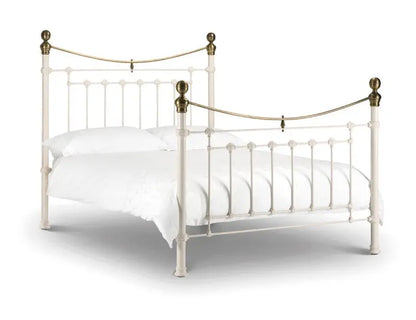 Victoria 150cm King Bed - Stone White Luxepalace