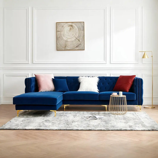 WH215 Three Seater Corner Sofa, Velvet Luxepalace.co.uk