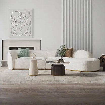 Welby Three Seater Sofa, White Boucle Luxepalace.co.uk
