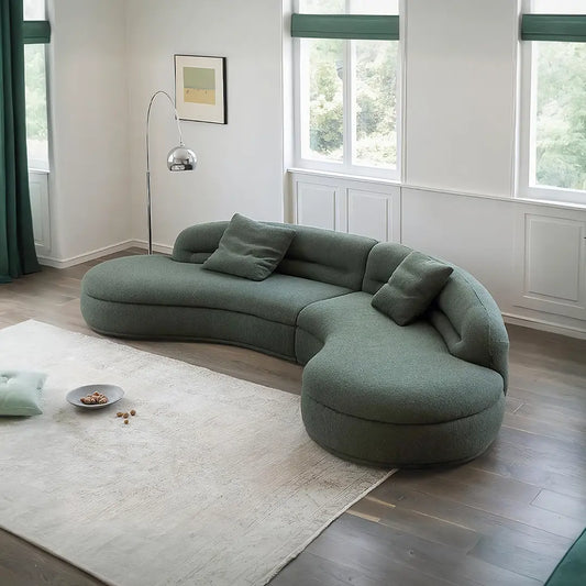 Yannik Four Seater Curved Sofa, Green Luxepalace.co.uk