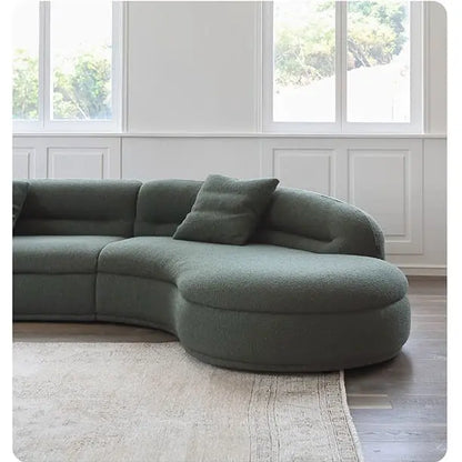 Yannik Four Seater Curved Sofa, Green Luxepalace.co.uk
