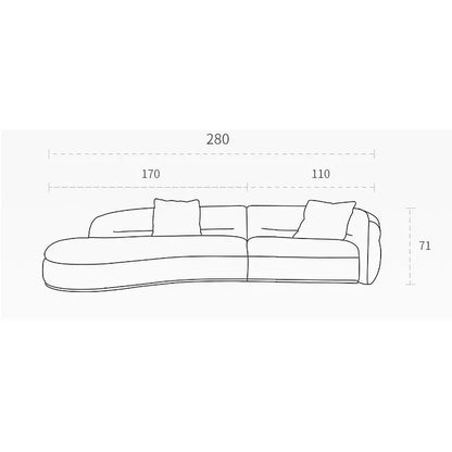 Yannik Four Seater Curved Sofa, Green Luxepalace.co.uk