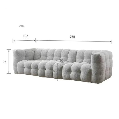 Zobah Two Seater, Three Seater Sofa, Grey Boucle Luxepalace.co.uk