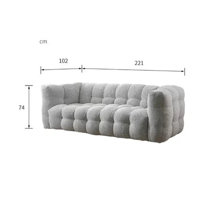 Zobah Two Seater, Three Seater Sofa, Grey Boucle Luxepalace.co.uk